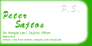 peter sajtos business card